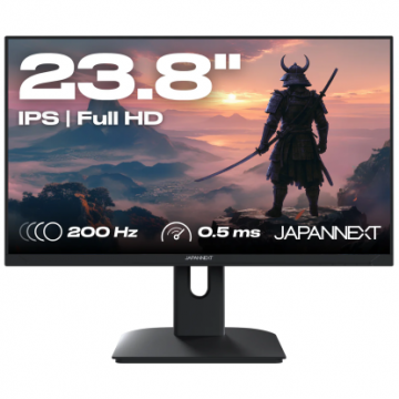 JAPANNEXT Monitor Gaming IPS LED JAPANNEXT 23.8 JN-I238FHD200F, Full HD (1920 x 1080), HDMI, DisplayPort, 200 Hz, 0.5 ms, Negru