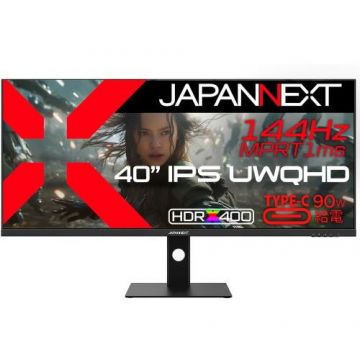 JAPANNEXT Monitor Gaming IPS LED JAPANNEXT 40 JN-IPS401UWQHD144, UWQHD (3440 x 1140), HDMI, DisplayPort, Boxe, 144 Hz, 1 ms, Negru