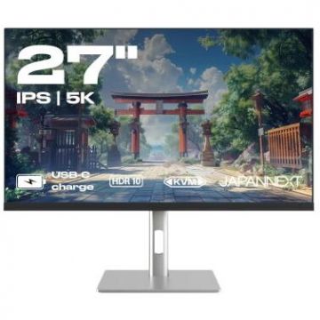 JAPANNEXT Monitor IPS LED JAPANNEXT 27 JN-IPS275K-HSPC9, 5K (5120 x 2880), HDMI, DisplayPort, Boxe, Pivot, Negru/Argintiu