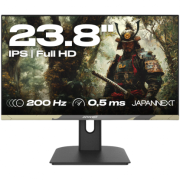 JAPANNEXT Monitor JAPANNEXT, 23.8 inch, IPS, Full HD, 200Hz, 0.5ms, 100% sRGB, G-Sync/FreeSync, Negru