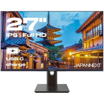 JAPANNEXT Monitor Japannext 27 inch, IPS FHD (1920 x 1080) HDMI, DP, USB-C (65W Power Supply), HDR, Pivot, VESA