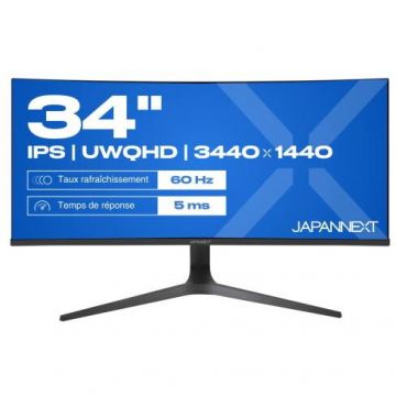 JAPANNEXT Monitor Japannext Curbat 34 IPS UWQHD (3440x1440) HDR, HDCP, PIP, DP, HDMI, Speakers, USB-C