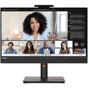 Lenovo Monitor IPS LED Lenovo 23.8 T24mv-30, Full HD (1920 x 1080), HDMI, DisplayPort, Boxe, Pivot, 75 Hz, 4 ms, Negru