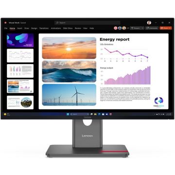 Lenovo Monitor IPS LED Lenovo ThinkVision 23.8 P24q-40, QHD (2560 x 1440), 4 ms, 120 Hz, HDMI, DisplayPort, Pivot, Negru