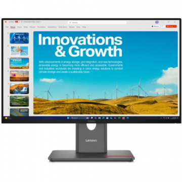 Lenovo Monitor IPS LED Lenovo ThinkVision 23.8 P24QD-40, QHD 2560x1440, HDMI, DisplayPort, Pivot, 120 Hz, 4 ms, Negru