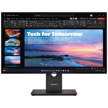 Lenovo Monitor IPS LED Lenovo ThinkVision T27QD-40, 27 inch, QHD (2560 x 1440), 120 HZ, 4 ms, HDMI, DisplayPort, Pivot, Negru