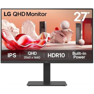 LG Monitor IPS LED LG 27BA54QB-B, 27, QHD (2560 x 1440), HDMI, DisplayPort, 75 Hz, 5 ms, Negru