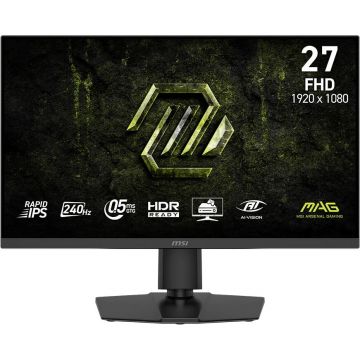 MSI Monitor Gaming MSI MAG 272PF X24, 27, Full HD (1920 x 1080), Fast IPS, 240 Hz, 0.5ms GtG, AMD FreeSync™ Premium, HDR Ready, HDMI, Display Port, Difuzoare 2x2W, Pivot, Negru