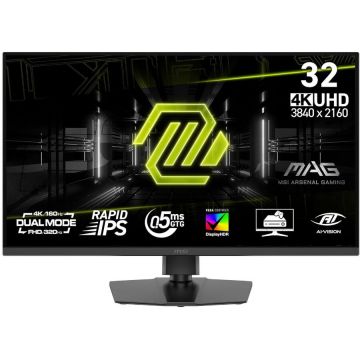 MSI Monitor Gaming Rapid IPS LED MSI 31.5 MAG 322URDF E16, UHD (3840 x 2160), HDMI, DisplayPort, 320 Hz, 0.5 ms, Negru