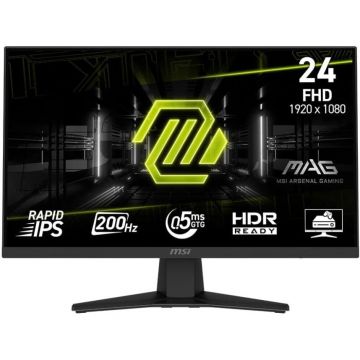 MSI Monitor Gaming Rapid IPS LED MSI MAG 244F, 23.8 inch, Full HD (1920 x 1080), HDMI, DisplayPort, 200 Hz, 0.5 ms, Negru