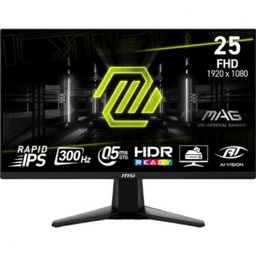 MSI Monitor Gaming Rapid IPS LED MSI MAG 255XF, 24.5 inch,  Full HD (1920 x 1080), HDMI, DisplayPort, 300 Hz, 0.5 ms, Negru