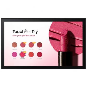 Samsung Monitor LED, display profesional interactiv, Samsung Smart LH13QBCTBGBXEN, 13 inch, Full HD, Touchscreen, HDMI, USB, 60 Hz, 30 ms, Tizen OS, Negru