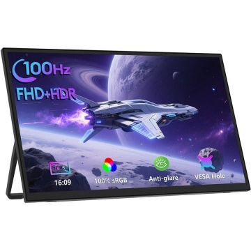 Zeuslap Monitor portabil Zeuslap Z18S, 18.5, 47 cm,  IPS, Full HD, 100Hz, 4 ms, Negru