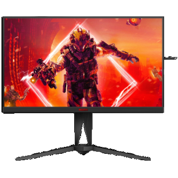 Monitor Gaming IPS LED AOC 27inch AG275QX , QHD (2560 x 1440), HDMI, DisplayPort, AMD FreeSync, Nvidia G-Sync, 170 Hz, 1 ms (Negru/Rosu)