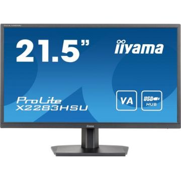 Monitor VA LED iiyama 21.5inch X2283HSU-B1, Full HD (1920 x 1080), HDMI, DisplayPort, Boxe (Negru)