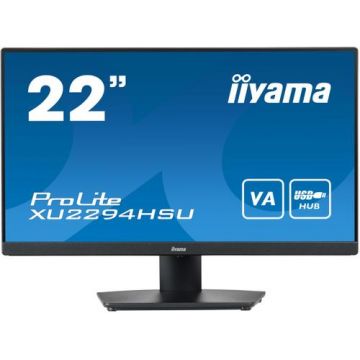 Monitor VA LED iiyama 21.5inch XU2294HSU-B2, Full HD (1920 x 1080), HDMI, DisplayPort, AMD FreeSync, Boxe (Negru)