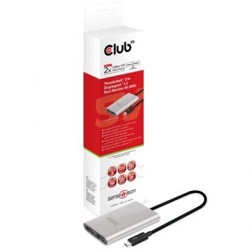 Adaptor Club3D CSV-1577, Thunderbolt 3, Displayport, 4K/60 Hz (Gri)
