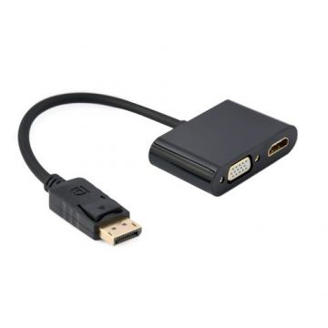 Adaptor Gembird A-DPM-HDMIFVGAF-01, DisplayPort, HDMI, VGA (Negru)