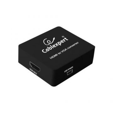 Adaptor video Cablexpert DSC-HDMI-VGA-001, HDMI, VGA, Full HD, 60Hz (Negru)
