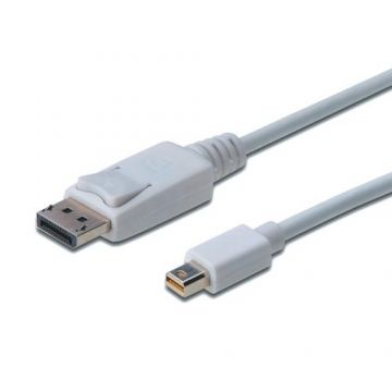Cablu Assmann AK-340102-010-W,  Mini-DisplayPort - DisplayPort, 1 m, Alb