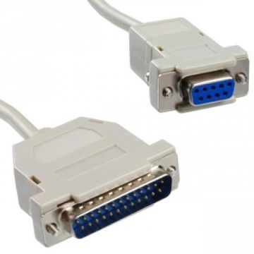 Cablu prelungitor, Assmann, LPT, DSUB25 tata (plug) DSUB25 mama (jack), 2m (Alb)