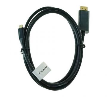 Cablu video Lanberg CA-CMDP-10CU-0018-BK, USB-C, DisplayPort, 1.8m, 4K/60Hz (Negru)