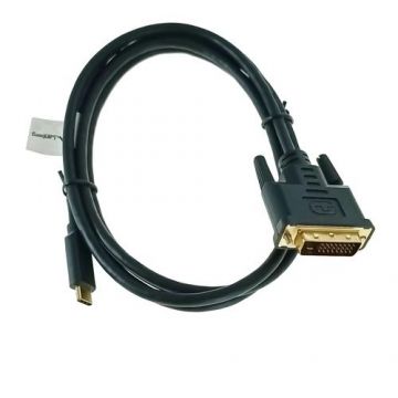 Cablu video Lanberg CA-CMDV-10CU-0018-BK, USB-C, DVI-D, 1.8m, 4K/60Hz (Negru)