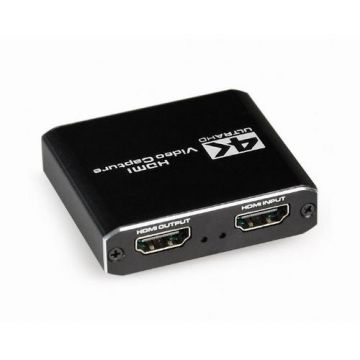 Gembird, USB HDMI Grabber 4K trecere HDMI Black, UHG-4K2-01