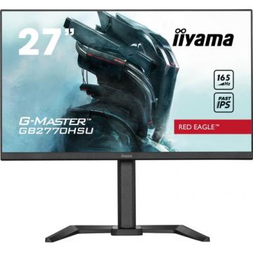 Monitor Gaming Fast IPS LED iiyama G-MASTER 27inch GB2770HSU-B5, Full HD (1920 x 1080), HDMI, DisplayPort, AMD FreeSync, Pivot, Boxe, 165 Hz, 0.8 ms (Negru)