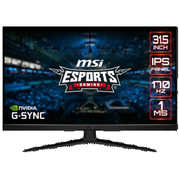Monitor Gaming IPS LED MSI 31.5inch G321Q, QHD (2560 x 1440), HDMI, DisplayPort, AMD FreeSync, Nvidia G-Sync, 170 Hz, 1 ms (Negru)