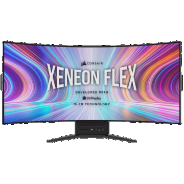 Monitor Gaming OLED Corsair XENEON FLEX 45inch 45WQHD24, WQHD (3440 x1440), HDMI, DisplayPort, AMD FreeSync, Nvidia G-Sync, Ecran Flexibil, 240 Hz, 0.03 ms (Negru)