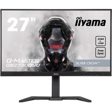 Monitor IPS LED iiyama G-MASTER 27inch GB2730QSU-B5, QHD (2560 x 1440), DVI, HDMI, DisplayPort, AMD FreeSync, Pivot, Boxe (Negru)