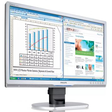 Monitor Second Hand Philips 220BW, 22 Inch LCD, 1680 x 1050, VGA, DVI, USB