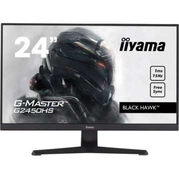 Monitor VA LED iiyama G-Master Black Hawk 23.8inch G2450HS-B1, Full HD (1920 x 1080), HDMI, DisplayPort, AMD FreeSync, Boxe (Negru)