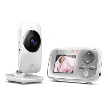 Monitor video digital Motorola MBP482, 2.4inch, Zoom digital, Comunicare bidirectionala (Alb)