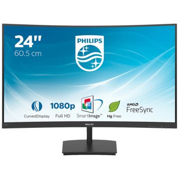 Monitor LED Philips 241E1SC/00, VA, 23.6