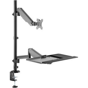 Suport birou 1 monitor A+ SMTL1, 17''-32'', Suport tastatura, Negru