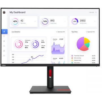 Monitor LED Lenovo ThinkVision T32p-30 31.5 inch UHD IPS 4 ms 60 Hz USB-C