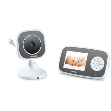 Monitor video pentru bebelusi BY110 Display LCD Funcție de interfon Alb