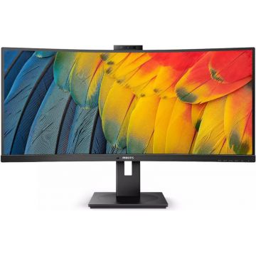 Monitor LED Philips 34B1U5600CH Curbat 34 inch UWQHD VA 4 ms 120 Hz Webcam USB-C