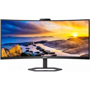 Monitor LED Philips 34E1C5600HE Curbat 34 inch UWQHD VA 1 ms 100 Hz Webcam USB-C