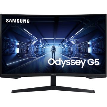 Monitor LED Samsung Gaming Odyssey G5 G55T LC27G55TQBUXEN Curbat 27 inch QHD VA 1 ms 144 Hz HDR FreeSync Premium