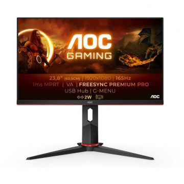 AOC Monitor Gaming VA LED AOC 23.8 24G2SU/BK, Full HD (1920 x 1080), HDMI, DisplayPort, Boxe, Pivot, 165 Hz, 1 ms, Negru AOC Monitor Gaming VA LED AOC 23.8 24G2SU/BK, Full HD (1920 x 1080), HDMI, DisplayPort, Boxe, Pivot, 165 Hz, 1 ms, Negru