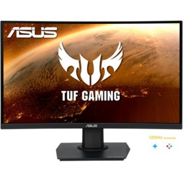 Asus Monitor Gaming VA LED ASUS 23.6 VG24VQE, Full HD (1920 x 1080), HDMI, DisplayPort, Boxe, Ecran Curbat, 165 Hz, 1 ms (Negru)