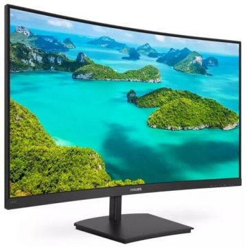 Philips Monitor LCD VA LED Philips 23.6 241E1SC/00, Full HD (1920 x 1080), VGA, HDMI, Ecran curbat, 75 Hz (Negru)