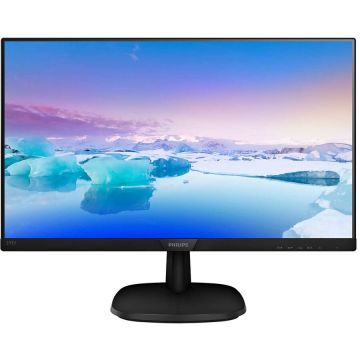 Philips Monitor LED IPS Philips 23.8, Full HD, VGA, DVI, Negru, Flicker-Free, 243V7QSB