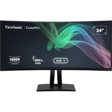 VIEWSONIC Monitor LED ViewSonic VP3481A Curbat 34 inch UWQHD VA 5 ms 100 Hz KVM USB-C FreeSync VIEWSONIC Monitor LED ViewSonic VP3481A Curbat 34 inch UWQHD VA 5 ms 100 Hz KVM USB-C FreeSync