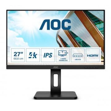 AOC Monitor LED AOC U27P2CA, 27inch, 3840x2160, 4ms, Black