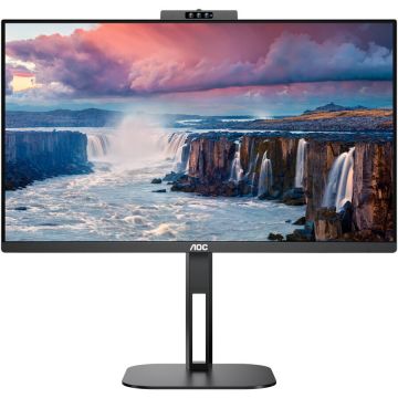 AOC Monitor WLED IPS AOC 23.8 FHD 75Hz 4ms HDMI DisplayPort USB USB-C Webcam Pivot 24V5CW/BK, Gri