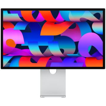 Apple Monitor IPS LED Apple Studio Nano-Texture Glass 27, Retina 5K (5120 x 1536), Thunderbolt, Inclinare ajustabila, Boxe (Argintiu)